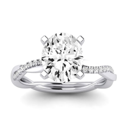 Iris Diamond Matching Band Only (does Not Include Engagement Ring) For Ring With Oval Center whitegold