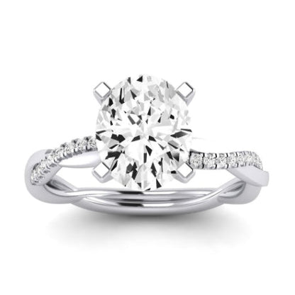 Iris Diamond Matching Band Only (does Not Include Engagement Ring) For Ring With Oval Center whitegold