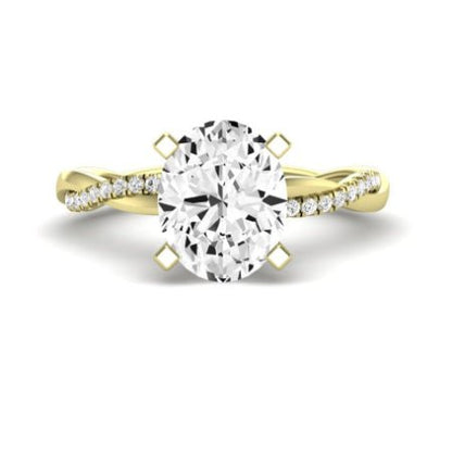 Iris Diamond Matching Band Only (does Not Include Engagement Ring) For Ring With Oval Center yellowgold