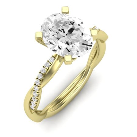 Iris Diamond Matching Band Only (does Not Include Engagement Ring) For Ring With Oval Center yellowgold
