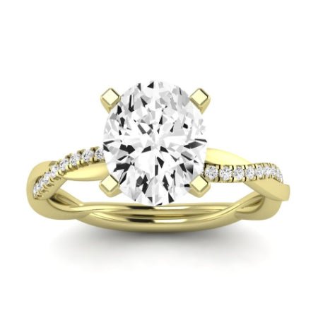 Iris Diamond Matching Band Only (does Not Include Engagement Ring) For Ring With Oval Center yellowgold