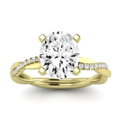Iris Diamond Matching Band Only (does Not Include Engagement Ring) For Ring With Oval Center yellowgold
