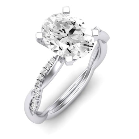 Iris Diamond Matching Band Only (does Not Include Engagement Ring) For Ring With Oval Center whitegold