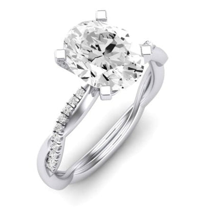 Iris Diamond Matching Band Only (does Not Include Engagement Ring) For Ring With Oval Center whitegold