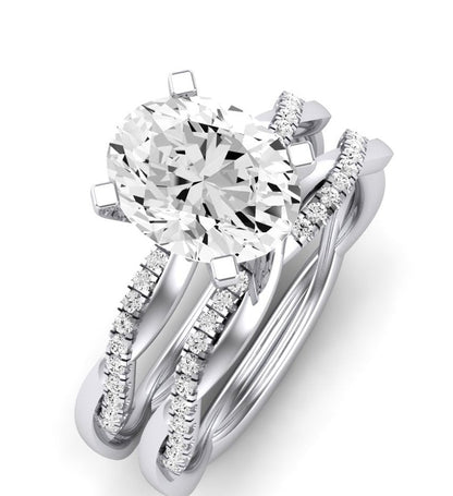 Iris Diamond Matching Band Only (does Not Include Engagement Ring) For Ring With Oval Center whitegold