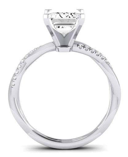 Iris Emerald Diamond Engagement Ring (Lab Grown Igi Cert) whitegold