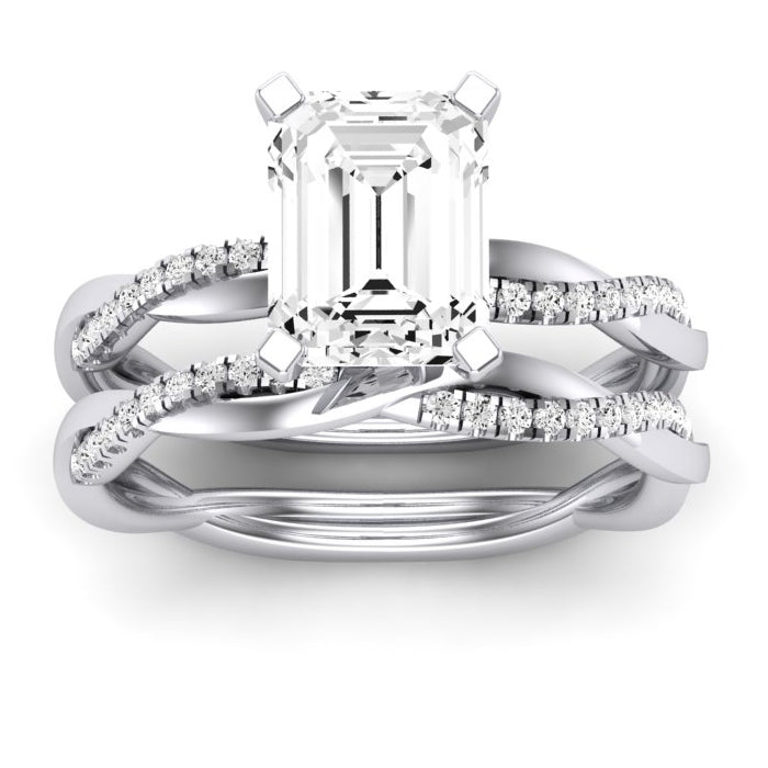 Iris Emerald Moissanite Bridal Set whitegold