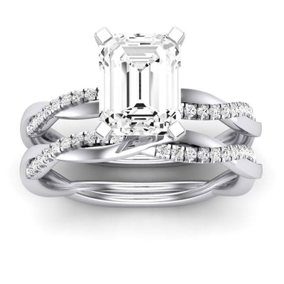 Iris Emerald Moissanite Bridal Set whitegold