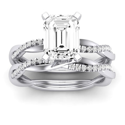 Iris Emerald Moissanite Bridal Set whitegold