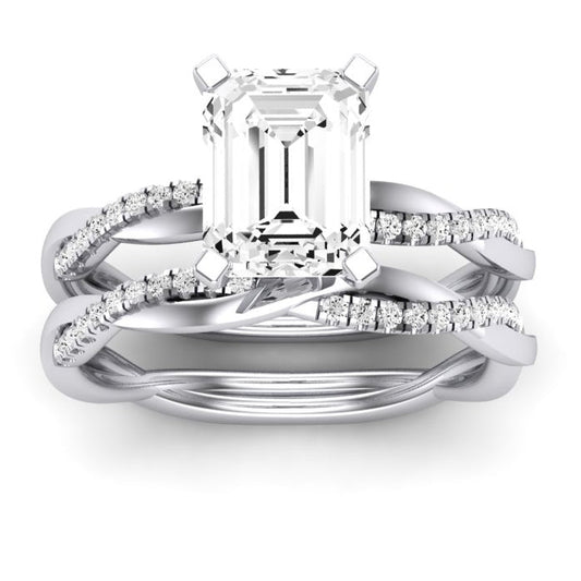 Iris Emerald Moissanite Bridal Set whitegold