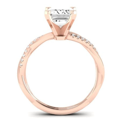 Iris Emerald Moissanite Bridal Set rosegold