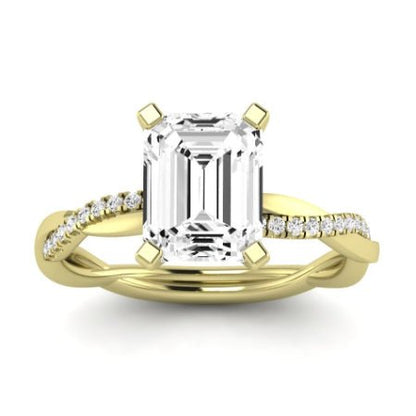 Iris Emerald Moissanite Bridal Set yellowgold