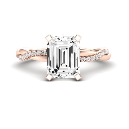Iris Emerald Moissanite Bridal Set rosegold