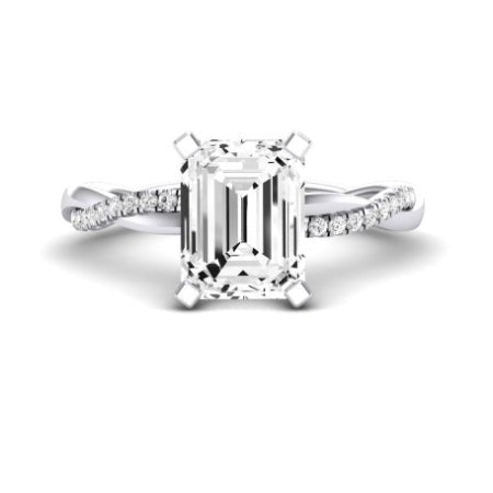 Iris Emerald Moissanite Bridal Set whitegold