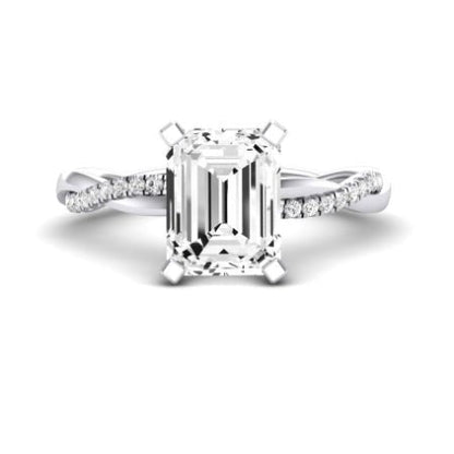 Iris Emerald Moissanite Bridal Set whitegold