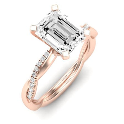 Iris Emerald Moissanite Bridal Set rosegold