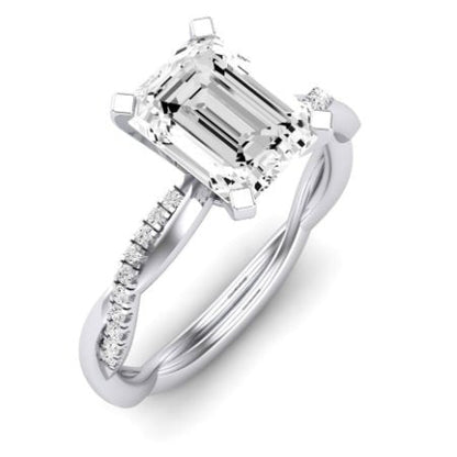 Iris Emerald Moissanite Bridal Set whitegold
