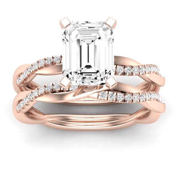 Iris Emerald Moissanite Bridal Set rosegold