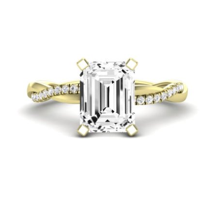 Iris Emerald Moissanite Bridal Set yellowgold