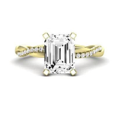 Iris Emerald Moissanite Bridal Set yellowgold