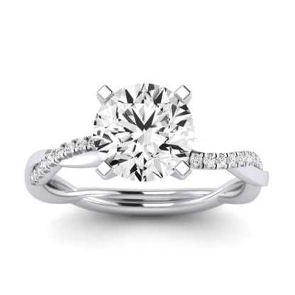 Iris Moissanite Matching Band Only (does Not Include Engagement Ring) For Ring With Round Center whitegold