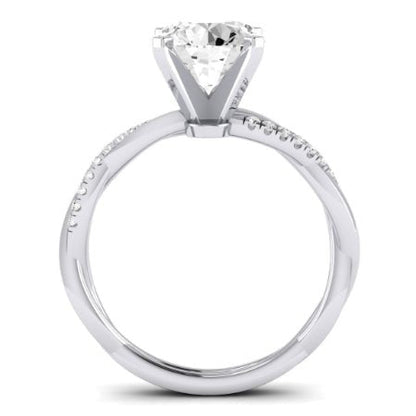Iris Moissanite Matching Band Only (does Not Include Engagement Ring) For Ring With Round Center whitegold