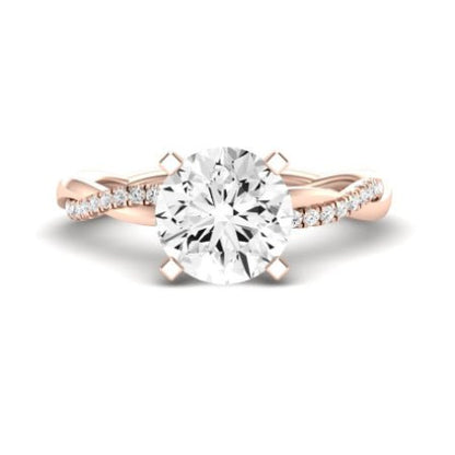 Iris Moissanite Matching Band Only (does Not Include Engagement Ring) For Ring With Round Center rosegold