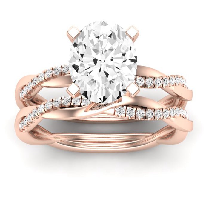 Iris Oval Moissanite Bridal Set rosegold
