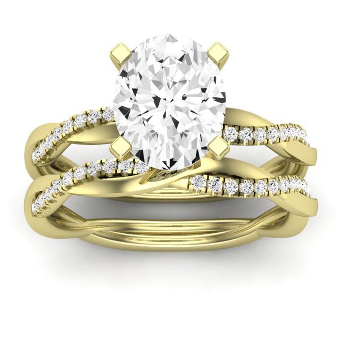 Iris Oval Moissanite Bridal Set yellowgold