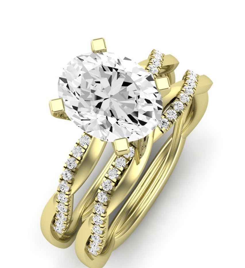 Iris Oval Moissanite Bridal Set yellowgold