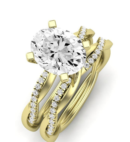 Iris Oval Moissanite Bridal Set yellowgold