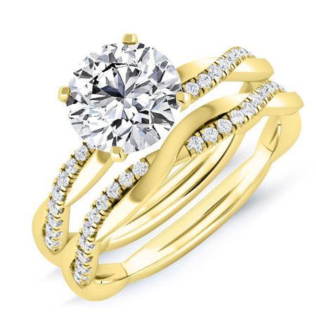 Iris Round Moissanite Bridal Set yellowgold