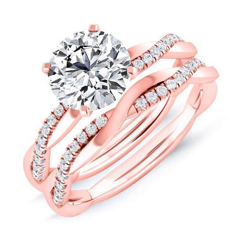 Iris Round Moissanite Bridal Set rosegold