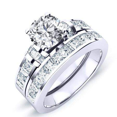 Ivy Round Moissanite Bridal Set whitegold