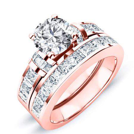 Ivy Round Moissanite Bridal Set rosegold