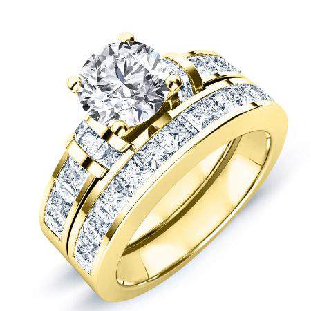 Ivy Round Moissanite Bridal Set yellowgold