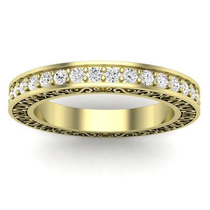 Jane Round Cut Moissanite Eternity Band yellowgold
