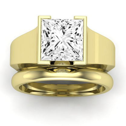 Jasmine Diamond Matching Band Only (does Not Include Engagement Ring) For Ring With Princess Center yellowgold