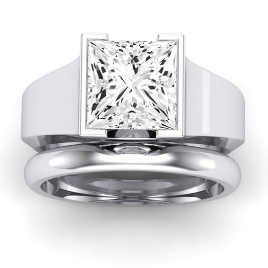 Jasmine Diamond Matching Band Only (does Not Include Engagement Ring) For Ring With Princess Center whitegold