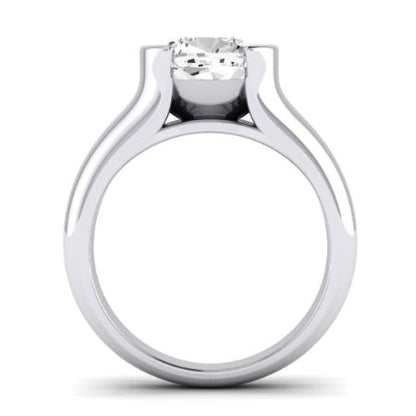 Jasmine Moissanite Matching Band Only (does Not Include Engagement Ring) For Ring With Cushion Center whitegold