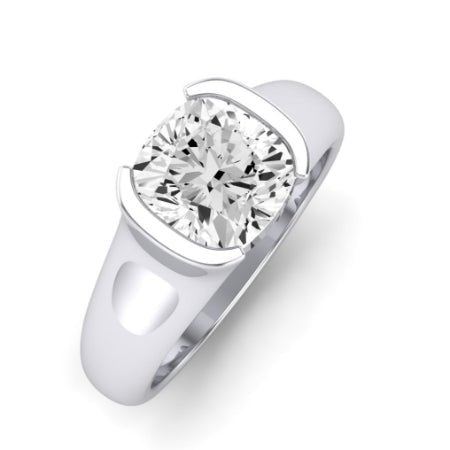 Jasmine Moissanite Matching Band Only (does Not Include Engagement Ring) For Ring With Cushion Center whitegold