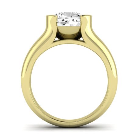 Jasmine Moissanite Matching Band Only (does Not Include Engagement Ring) For Ring With Cushion Center yellowgold