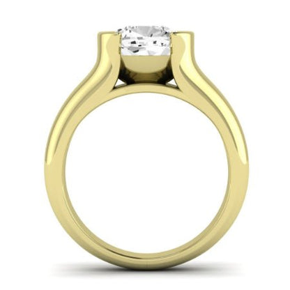 Jasmine Moissanite Matching Band Only (does Not Include Engagement Ring) For Ring With Cushion Center yellowgold