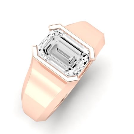 Jasmine Moissanite Matching Band Only (does Not Include Engagement Ring) For Ring With Emerald Center rosegold