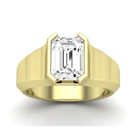 Jasmine Moissanite Matching Band Only (does Not Include Engagement Ring) For Ring With Emerald Center yellowgold