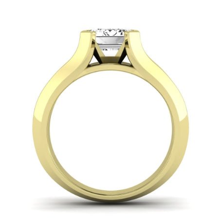 Jasmine Moissanite Matching Band Only (does Not Include Engagement Ring) For Ring With Emerald Center yellowgold
