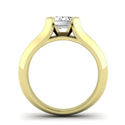 Jasmine Moissanite Matching Band Only (does Not Include Engagement Ring) For Ring With Emerald Center yellowgold