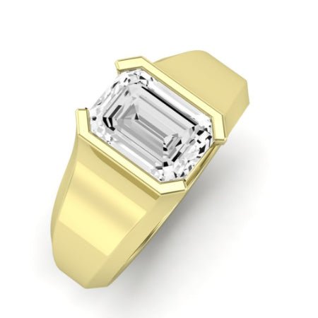 Jasmine Moissanite Matching Band Only (does Not Include Engagement Ring) For Ring With Emerald Center yellowgold