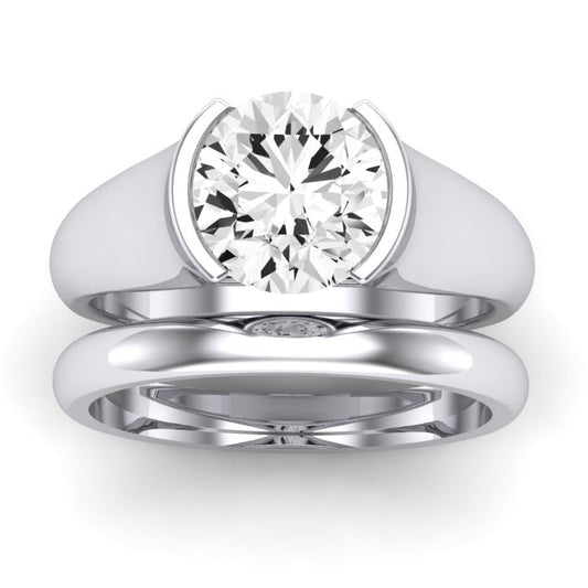 Jasmine Diamond Matching Band Only (does Not Include Engagement Ring) For Ring With Round Center whitegold