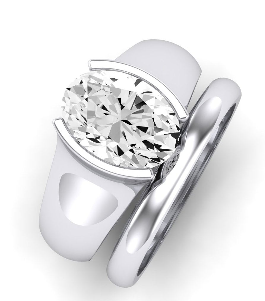 Jasmine Oval Moissanite Bridal Set whitegold